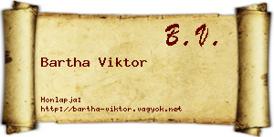 Bartha Viktor névjegykártya